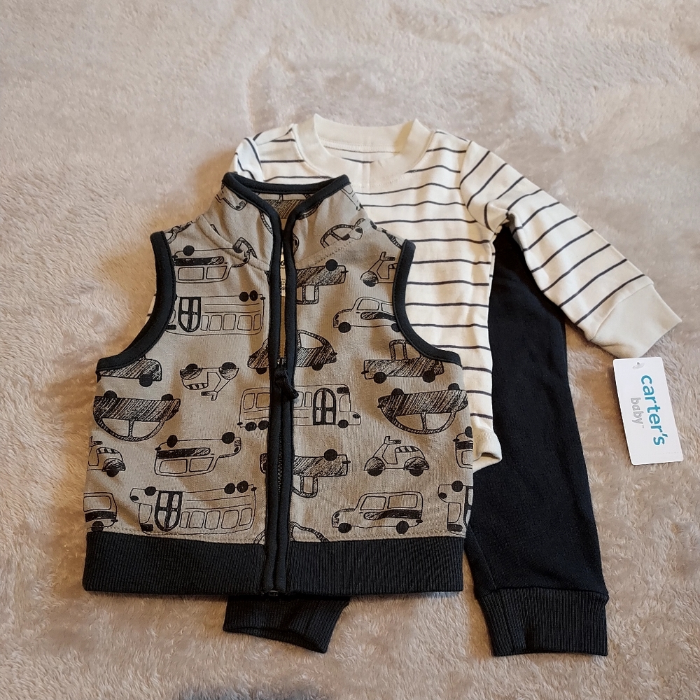 Carter’s Boys 3 Piece Set Onsie Vest Pants 6 months